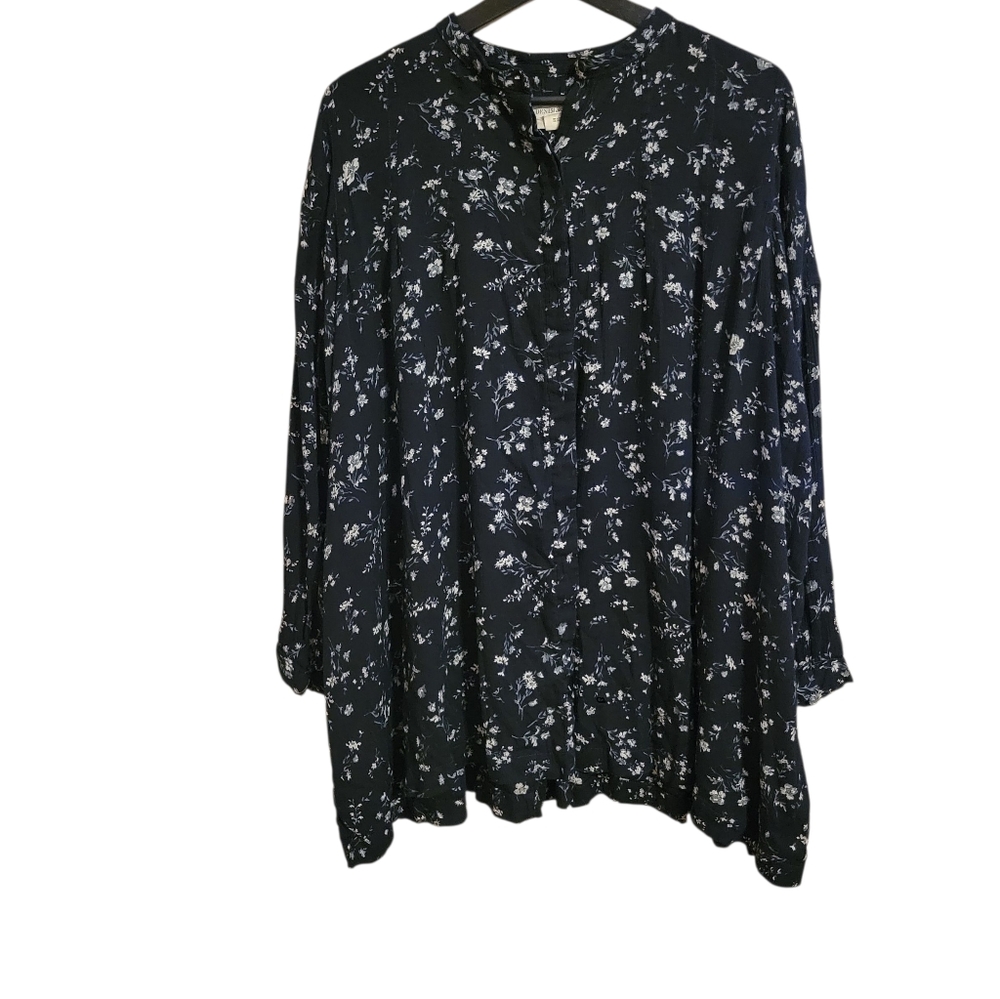 Denim & Supply RL Black Floral Tunic Top